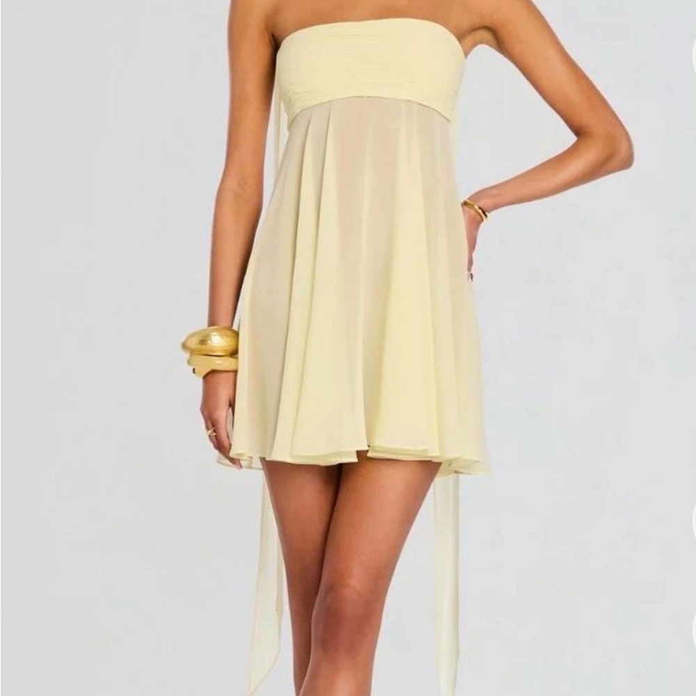 SER.O.YA Strapless Yellow Dress